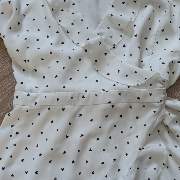 Aritzia Sunday Best Savoy Cream Ruffle Wrap Mini Dress Women's Size 6 - Picture 5 of 9